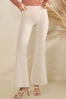 Women's Active Fleece Lined Flare Leggings with Contrast Piping style 5