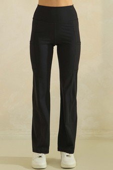 Women's Buttery Soft High-Waisted Straight Leg Active Pants with Side Pockets style 4