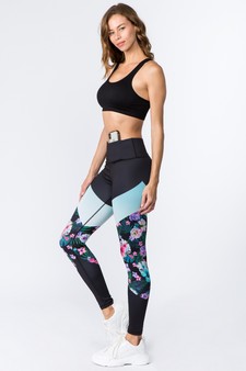 Women's Tropical Color Block Activewear Leggings style 3