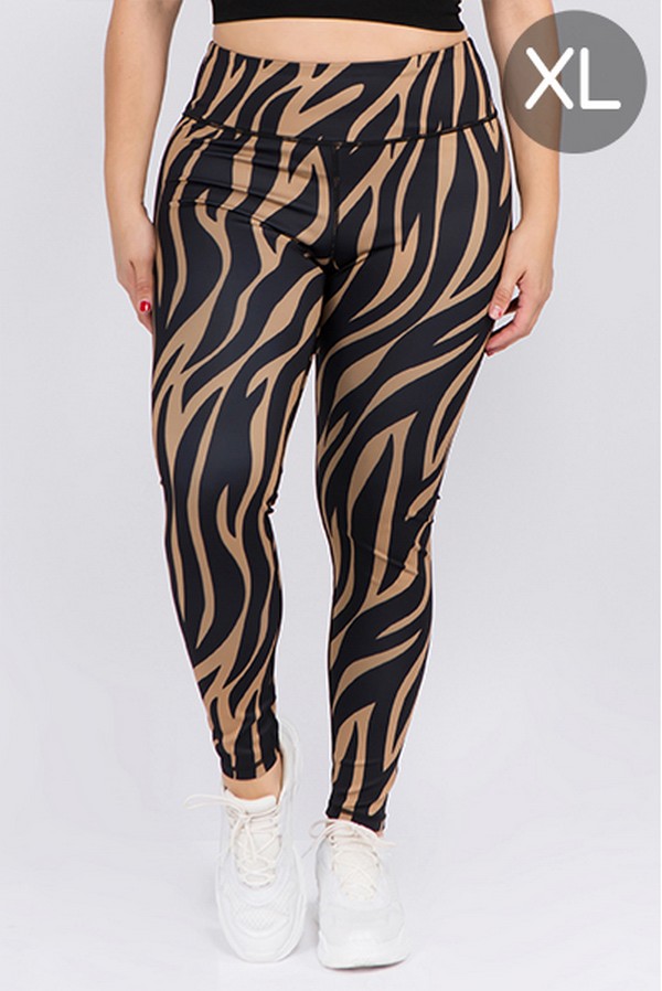 Women's Active Tiger Striped Workout Tights - Wholesale - Yelete.com