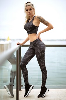 Women's Camo Print Activewear Set