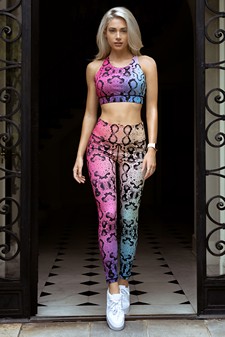 Women's Snakeskin Tie Dye Activewear Set