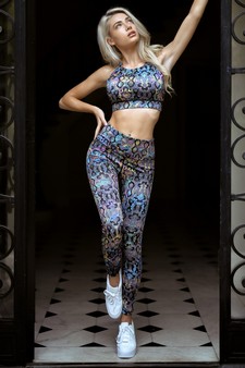 Women's Iridescent Snakeskin Print 2-Piece Activewear Set