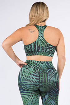 Women's Palm Leaf Activewear Sports Bra style 3