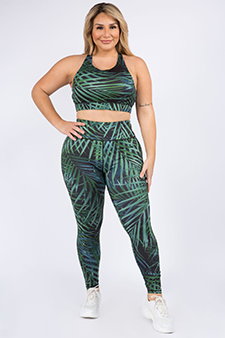 Women's Palm Leaf Activewear Sports Bra style 4