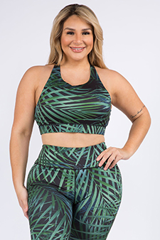 Women's Palm Leaf Activewear Sports Bra