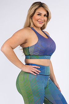 Women's Pinestripe Geo Activewear Sports Bra style 2