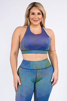 Women's Pinestripe Geo Activewear Sports Bra
