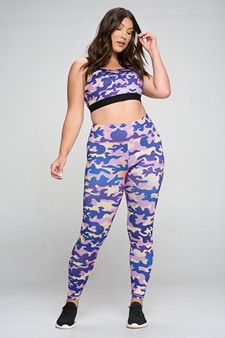 Women's Purple Camouflage Activewear Set