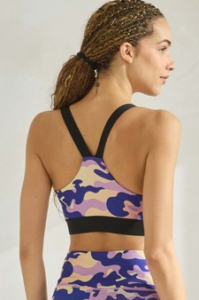 Women’s Purple Camouflage Activewear Sports Bra style 2