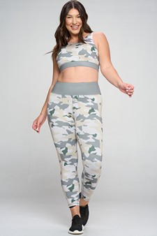 Women’s Light Wash Camo Activewear Set