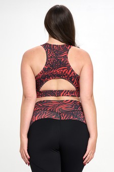 Women’s Red Garden Color Block Design Activewear Sports Bra style 3
