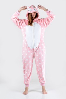 Plush Llama Star Print Animal Onesie Pajama