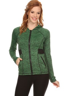 Women's Active Wear Zip Up Jacket With Hoodie