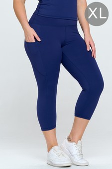 Women's Buttery Soft Activewear Capri Leggings with Pockets (XL only)