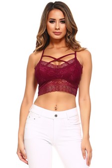 Lace Bralette with Front X Detail