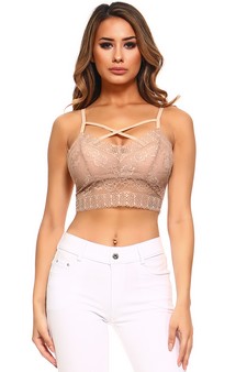 Lace Bralette with Front X Detail