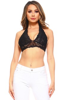 Floral Lace Halter Bralette