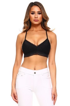 Lady's Supersoft Lace Triangle Bralette w/Spaghetti Detail