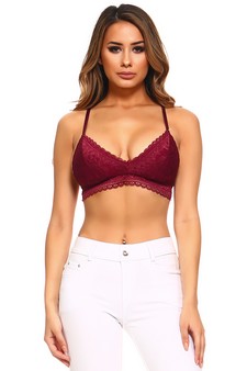 Lady's Supersoft Lace Triangle Bralette w/Spaghetti Detail