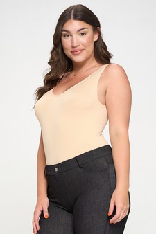 Reversible V-Neck Basic Tank Top Bodysuit style 3
