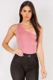 One Shoulder Asymmetrical Tank Bodysuit