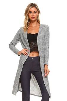 Long Sleeve Ribbed Shimmer Cardigan