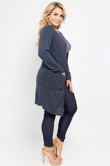 Women's Long Sleeve Knit Wrap Cardigan with Pockets