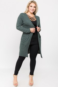 Women's Long Sleeve Knit Wrap Cardigan with Pockets