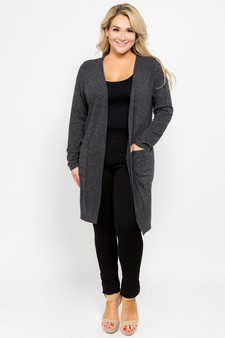 Women's Long Sleeve Knit Wrap Cardigan with Pockets