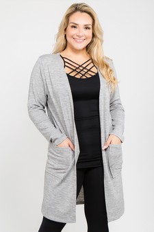 Women's Long Sleeve Knit Wrap Cardigan with Pockets