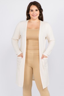 Women's Long Sleeve Knit Wrap Cardigan with Pockets