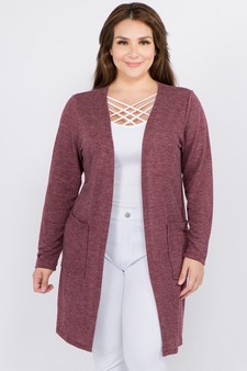 Women's Long Sleeve Knit Wrap Cardigan with Pockets