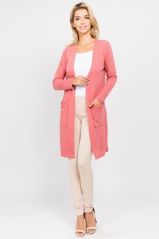 Women's Long Sleeve Knit Wrap Cardigan with Pockets