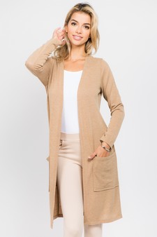 Women's Long Sleeve Knit Wrap Cardigan with Pockets