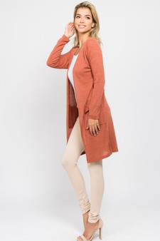 Women's Long Sleeve Knit Wrap Cardigan with Pockets