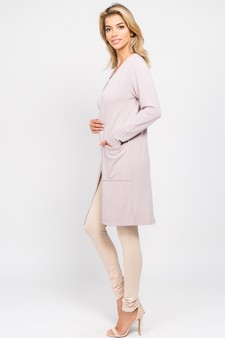 Women's Long Sleeve Knit Wrap Cardigan with Pockets