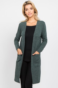 Women's Long Sleeve Knit Wrap Cardigan with Pockets