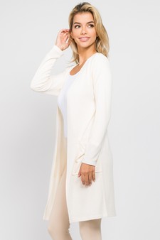 Women's Long Sleeve Knit Wrap Cardigan with Pockets