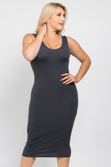 Scoop Neckline Body-Con Dress