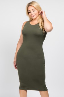 Women's Crew Neckline Body-Con Dress