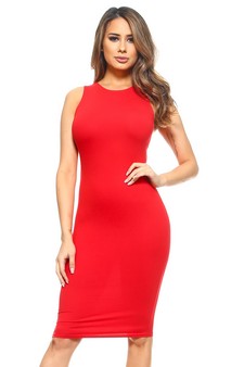 Women's Crew Neckline Body-Con Dress