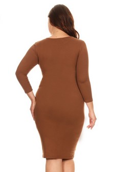 ETA 06/11/26 - Crew Neck 3/4 Sleeve Midi Bodycon Dress style 3