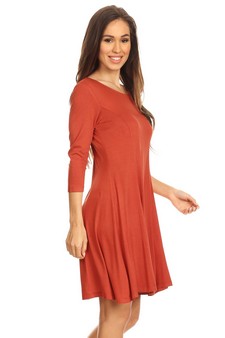 Three-Quarter Sleeve Swing Dress style 3