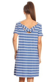 Striped Short Sleeve Tunic T-Shirt Dress w/ Pockets style 4