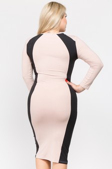 Color Block Contrast Midi Dress (XXXL only) style 3