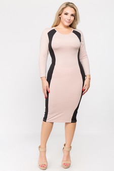 Color Block Contrast Midi Dress (XXXL only) style 4