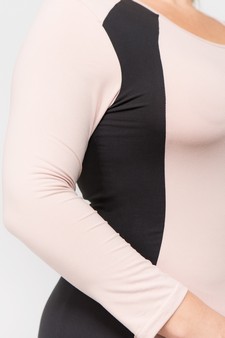 Color Block Contrast Midi Dress Plus Size style 5