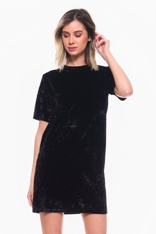 Velvet Short Sleeve Tee Dress