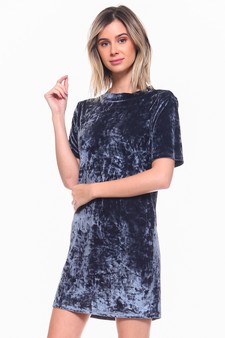 Velvet Short Sleeve Tee Dress style 3